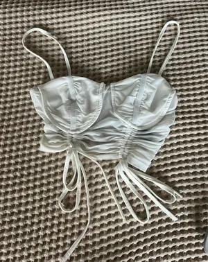 White corset top with tie up detail Size XS #corsetry #festival thumbnail 1