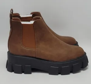 Tinstree Women's Chunky Platform Chelsea Slip On Lug Sole Boot Size 9.5 Brown thumbnail 1