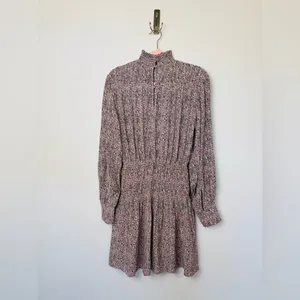 & OTHER STORIES Floral Smocked High Neck Long Sleeve Mini Dress thumbnail 7