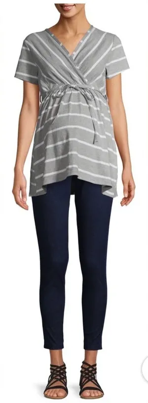 Time&Tru Maternity Jegging Med (8-10) SlimFit Dark Wash Denim Stretch NWT thumbnail 3