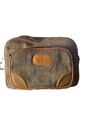 Pierre Cardin Vintage Travel Carry-On Train Case Weekender Brown Tweed Bag thumbnail 2