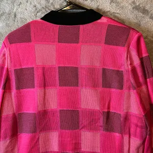 Ming Wang Hot Pink Black Color Checkered Cardigan‎ Jacket Womens Size Large thumbnail 5