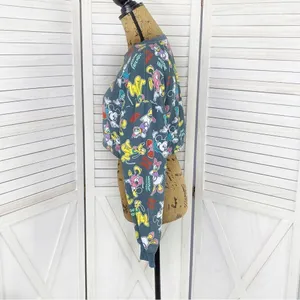 Disney‎ Mickey Mouse And Friends Crop Sweatshirt Gray Multi Medium thumbnail 2