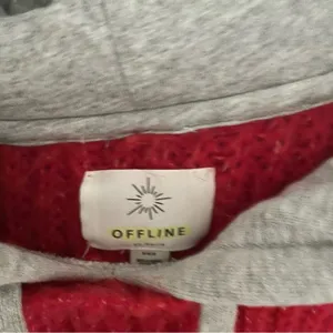 OFFLINE by Aerie Red Sweatshirt Hoodie Sweater Boxy Fit thumbnail 2
