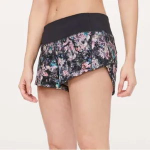 Lululemon Women Run Speed Up Short 2.5" Inseam Dappled Daze‎ Obsidian Size 14 thumbnail 1