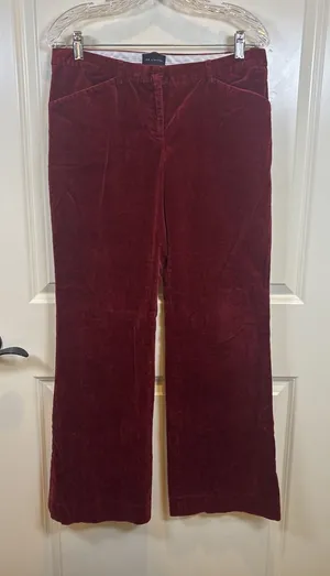 The Limited Drew Fit Size 8 Merlot Dress Pants Wide Leg Classic Velvet Old Money thumbnail 1