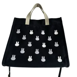 Miffy 2WAY Siffler Tote Bag Handbag Monogram Pattern Habitas 2 Way Black thumbnail 1