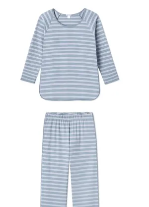 Lake striped pajamas dusty blue thumbnail 2