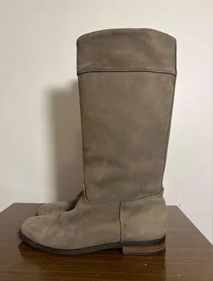 LL Bean Suede Riding Boots Tall Taupe Size 8 Made In Canada thumbnail 4