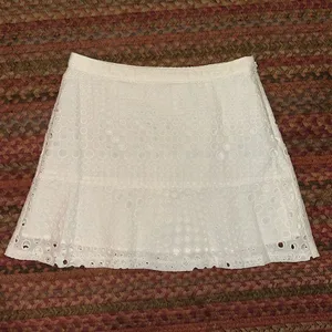 Michael Kors White Eyelet Mini Skirt Dainty Boho Western thumbnail 1