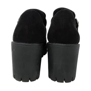 Black Faux Suede Chunky Lug Sole Platform Slip On Buckle Mary Jane Shoes Size 39 thumbnail 8