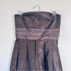 Ann Taylor Brown Strapless Gown Mini Dress Womens 4 Formal Bridesmaid Cocktail thumbnail 3