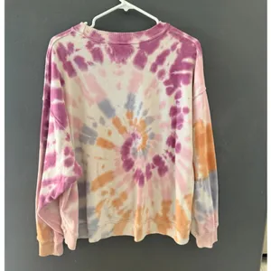 American Eagle Womens Tie Dye Spiral Sweatshirt Purple Orange Oversized Small‎ thumbnail 5