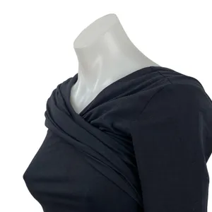 Abercrombie & Fitch Womens Black Draped Ruched Off Shoulder Shirt Blouse Top XS thumbnail 3