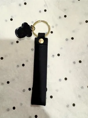 NWOT Minnie Rubber Key Chain Black With Gold Hardware thumbnail 3