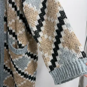 Petal + Pup Rasmus Cardigan M Geometric Longline Oversized Chunky Knit Duster thumbnail 2