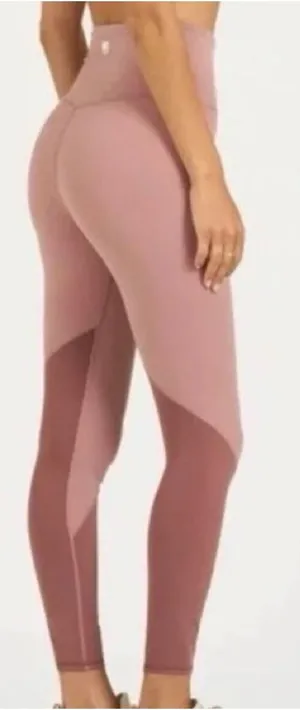 Vuori Colorblock Studio Leggings Rose Terracotta High Rise Small thumbnail 1