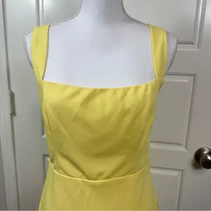 Lulus Social Sensation Light Yellow Square Neck Mini Bodycon Dress Size M NWT thumbnail 3