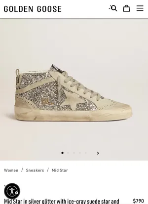 Golden Goose Mid-Star Glitter Sneakers Silver thumbnail 7