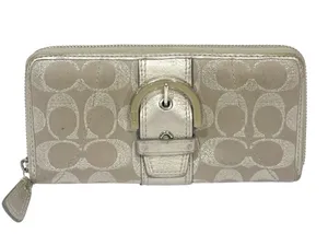 Coach Hampton Signature wallet Tri-Fold envelope Silver/Grey thumbnail 1