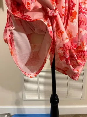 Deep self | Floral Pink Smocked Romper with Ruffle Straps thumbnail 4