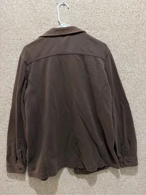 Tommy Bahama brown sweater jacket pima cotton button down FLAWS camping hiking S thumbnail 9