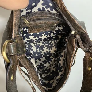 Noni Bossi brown leather hobo‎ bag thumbnail 6
