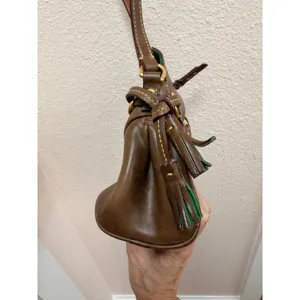 Dooney & Bourke Women Crossbody Bag Small Brown Vachetta Leather Tassel Detail thumbnail 7