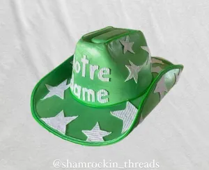 green and white starry Notre Dame cowboy hat thumbnail 2