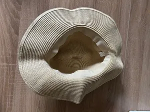 Cost Plus World Market Wide-Brim Straw Sun Hat with Black Band thumbnail 5