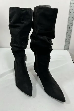 Womans NWT Time & Tru Slouched Knee High Stiletto Boots 8.5 W Black thumbnail 1