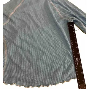 Out from under Frilly Turtle Neck Y2K 00s Vibes‎ l/s blue comfy cozy top small thumbnail 4