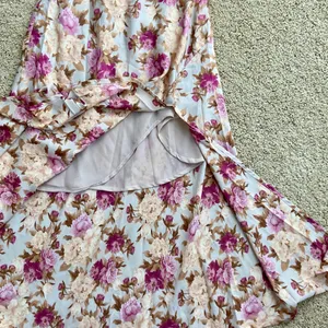 midi floral sun dress with slit thumbnail 5
