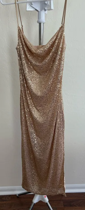 Sequin long gown Gold Size XS thumbnail 1