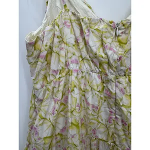 NWOT ASTR The Label Tie Strap Tiered Maxi Dress Size Large Green Pink Floral thumbnail 8