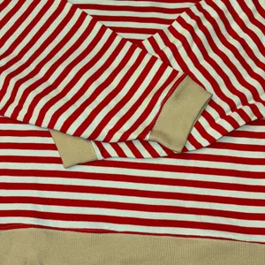 NEW! We The Classic Striped Oversized Crewneck Sweatshirt LARGE Red thumbnail 6