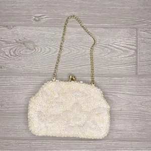 vintage beaded sequin safco clutch small formal bag / purse / wallet prom thumbnail 2