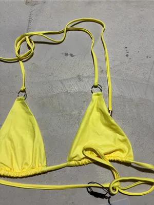 Hello Molly bird of paradise swim top lemon bikini top small NWT thumbnail 4