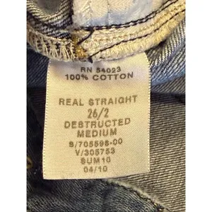 VTG GAP Real Straight Leg Jeans Medium Wash Floral Embroidered Size 26/2 (6588) thumbnail 8