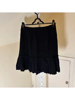 Kate Spade EUC Women's Black Pleated Flounce Mini Skirt Size 4 thumbnail 3