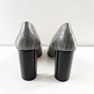 M. Gemi The Lustro Croco Heels Pumps Almond Toe Gray 36.5 thumbnail 9
