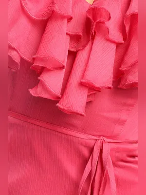 Lulus Enchanting Elegance Hot Pink Ruffled High-Low Maxi Dress Size Medium thumbnail 5