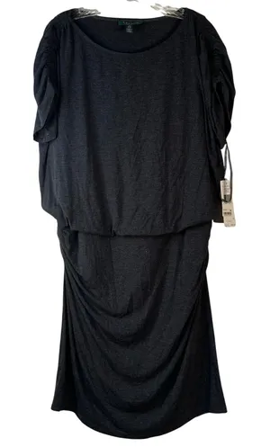 Lauren Ralph Lauren Pilar Heather Gray‎ Ruched Blouson Dress 16 NWT $139 thumbnail 1