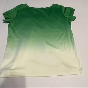 Lafayette 148 New York Womens Size Medium Green Ombre Short Sleeve Shirt‎ *FLAW* thumbnail 8