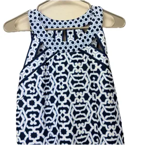 Gretchen Scott Navy Blue Strappy Sleeveless Isosceles Geometric Dress‎ SMALL thumbnail 5