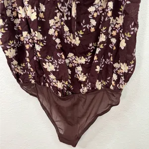 Free People Intimately Bodysuit Womens S Brown Floral Lace Ruffle Thong thumbnail 6