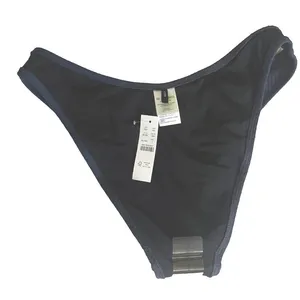 J Crew Steel Blue Textured Curved-Waist Cheeky‎ Bikini Bottom Size Large NWT thumbnail 4