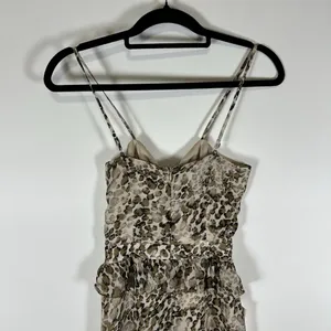 Bardot NWT Animal Print Strappy Layered‎ Dress Tiered Ruffle Women’s Size 4/XS thumbnail 8
