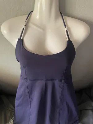 Lululemon Women’s Tank Halter Backless Purple Swim Suit thumbnail 6