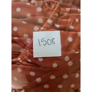 Ember Med Rust Orange Polka Dot Smocked Maxi Dress Flutter Sleeve Cottage Boho thumbnail 6